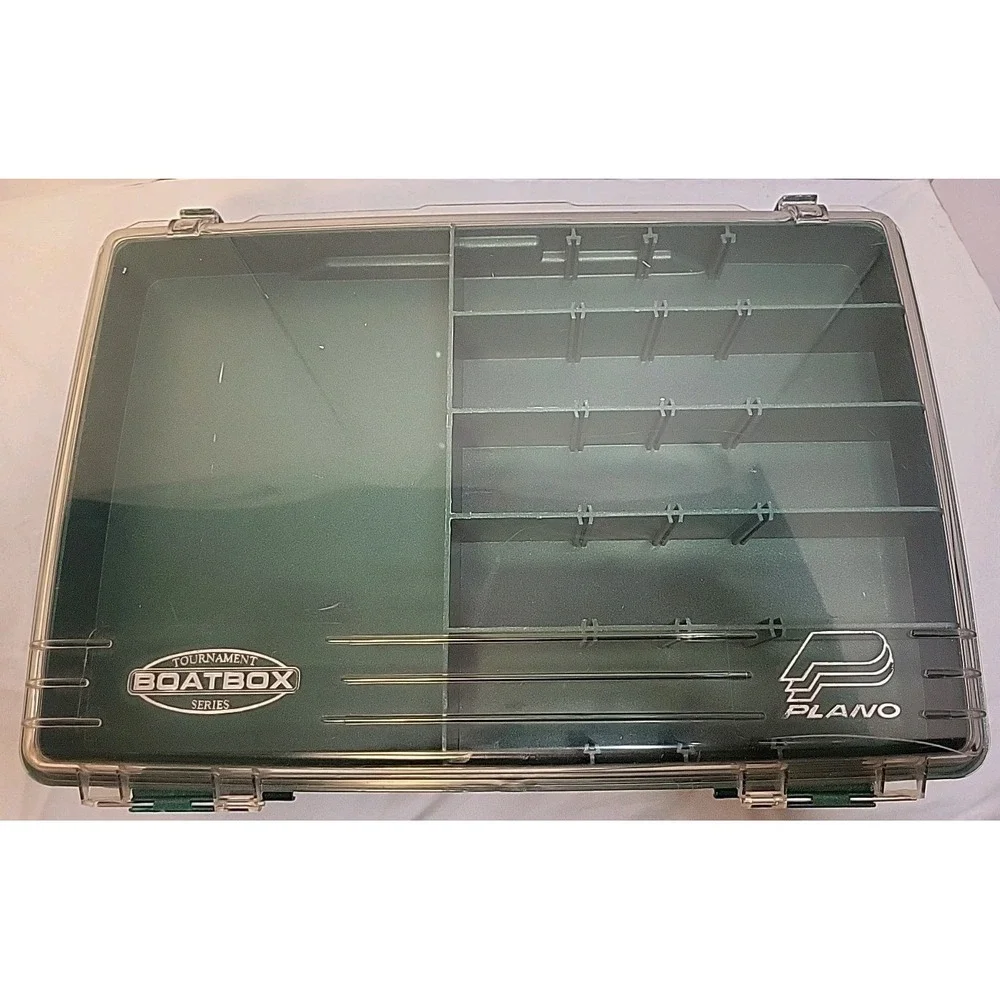 Plano 1155 Green Boatbox Transparent Lid Tackle Box Fishing Multi Compartment